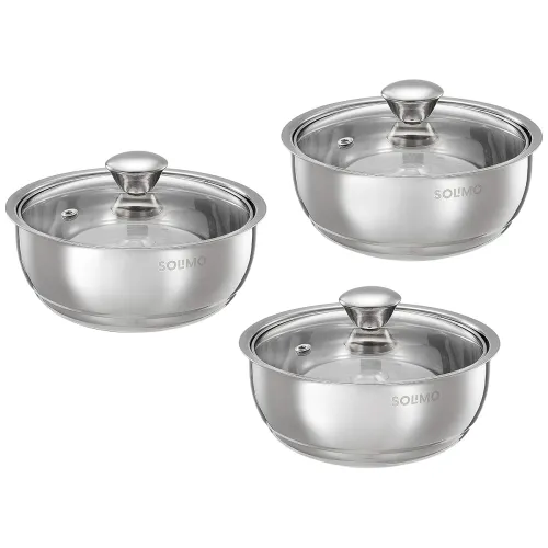 Image of Solimo Stainless Steel Double Walled Serving Bowl 900ml (SO3)