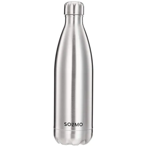 Image of Amazon Brand - Solimo Stainless Steel Insulated 24 Hours Hot or Cold Bottle Flask, 1000 ml, Silver