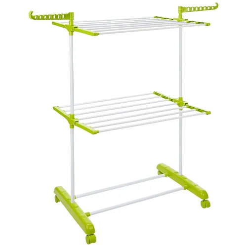 Image of Amazon Brand - Solimo Steel 2Layer Cloth Drying Rack 
