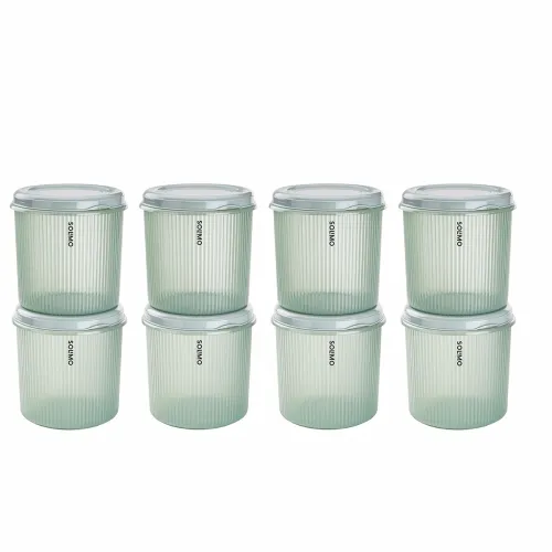 Image of Solimo Storewell Linea Plastic Storage Containers, 1.9L * Set of 8