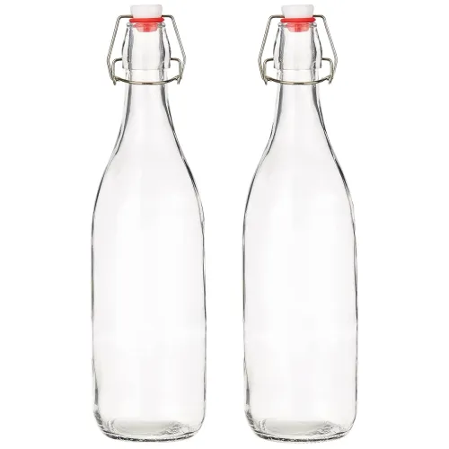 Image of Solimo Swing Top Glass Water Bottles Set of 2