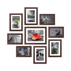 Amazon Brand Solimo Synthetic Collage Photo Frames Set Of 9 Brown