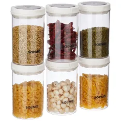 Solimo Twist & Lock Plastic Container Set – 900ml, 6 Pcs,