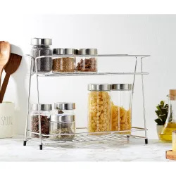 Amazon Brand - Solimo Two-Tier Countertop Kitchen Rack 36 x 29 x 16 cm