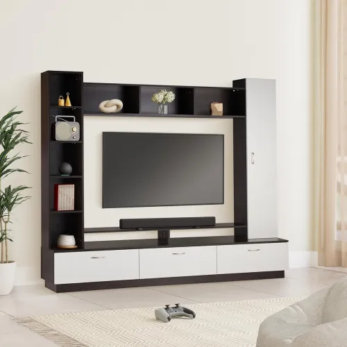 Image of Solimo Uno Engineered Wood TV Stand (Wenge and White)