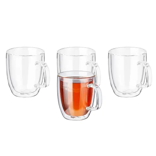 Image of Solimo Double Wall Heat-Resistant Tea Cups 4pcs