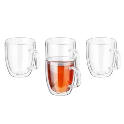 Solimo Double Wall Heat-Resistant Tea Cups 4pcs