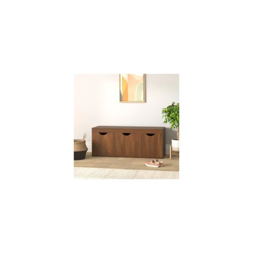 Image of Solimo Wood 3Door Shoe Rack 
