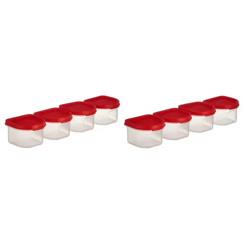 Image of Solimo 250ml Storage Containers – Set of 8 (Light Red)