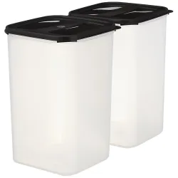 Solimo 7.5L Square Modular Storage Containers – Set of 2, Black