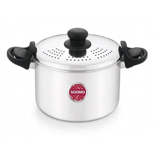 Image of Solimo SS Strainer Pot/Rice Pot 3.5L with Lock Handles