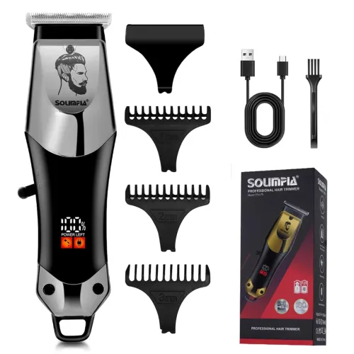 Image of SOLIMPIA HT-679 Digital Display 0mm Professional Cordless Hair Clippers Rechargeable Wireless Hair Grooming Set Beard Tr