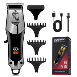 SOLIMPIA HT-679 Digital Display 0mm Professional Cordless Hair Clippers Rechargeable Wireless Hair Grooming Set Beard Tr