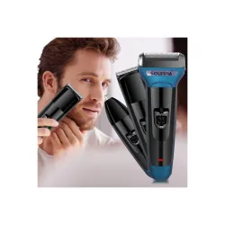 SOLIMPIA HT-672 3-in-1 Rechargeable Shaver Hair Clipper & Nose Trimmer Set, Beard & Moustaches Hair Machine Hair Clipper