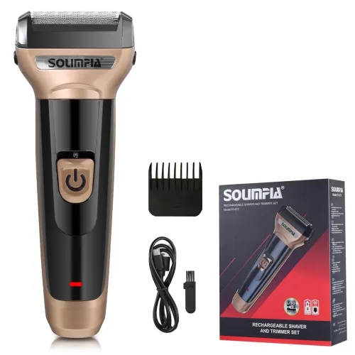 Image of SOLIMPIA HT-672 3-in-1 Rechargeable Shaver Hair Clipper & Nose Trimmer Set, Beard & Moustaches Hair Machine Hair Clipper