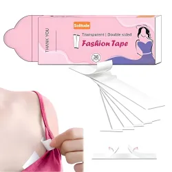 Solitude 108 Strips Women Fashion Tape for Clothes, Double Stick Strips | Clothing & Body, Strong and Clear Tape for All Skin Tones and Fabric, Waterproof & Sweat proof