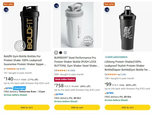 Image of Solpro Blaze Shaker Bottle | Leak-Proof and Mess-Free | Non-Slip Grip