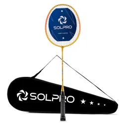 SOLPRO Vanguard 8 Aluminium Badminton Racket for Beginners & Intermediate, Adult & Kids Shuttle Bat with Full Cover Bag, Lightweight Racket with Durable Frame for Practice & Match