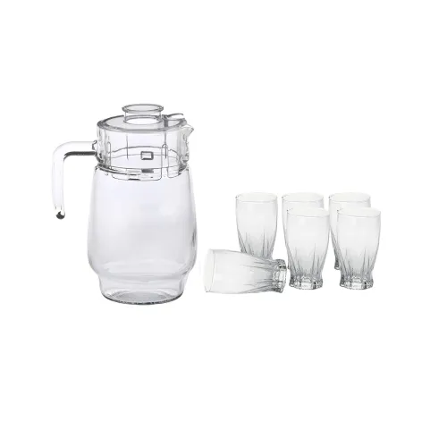 Image of Somil Drinking Set of One Jar with Lid & Six Transparent