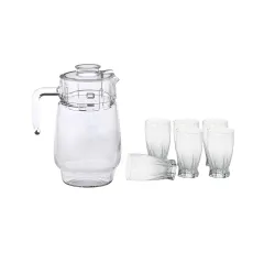 Somil Drinking Set of One Jar with Lid & Six Transparent