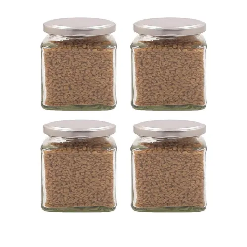 Image of SOMIL Set Of 4 Cylinder Glass Jar Container