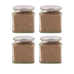 SOMIL Set Of 4 Cylinder Glass Jar Container