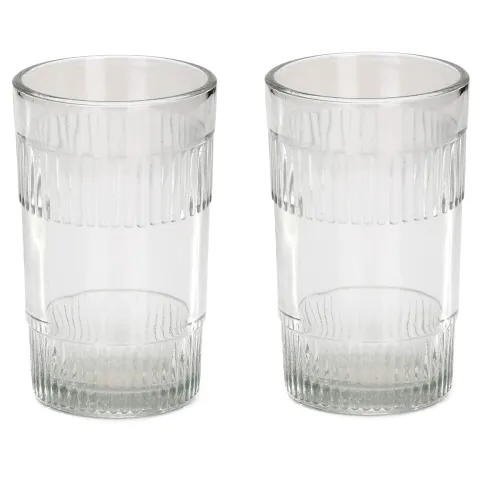 Image of Somil Multi-Purpose Beaver Tumbler Drinking Transparent Glass Set (Set of 2 Glasses)