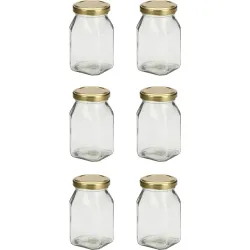 Somil Versatile Transparent Glass Jar – Pack Of 6, 400 Ml