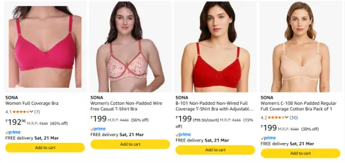 Image of Sona Women Bra Starting @ ₹192