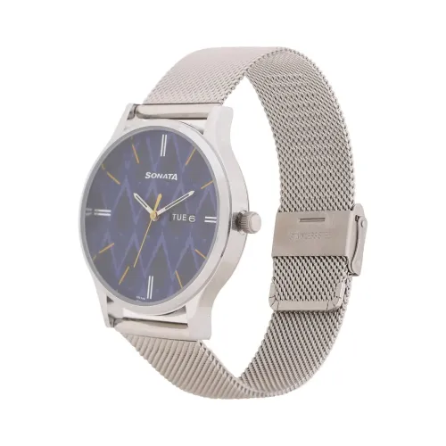 Image of Sonata Knot Blue Dial Analog Watch for Men