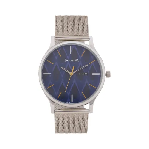 Image of Sonata Knot Blue Dial Stainless Steel Strap Analog Watch
