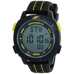 Sonata Men Plastic Digital Black Dial Watch-Nl77058Pp01