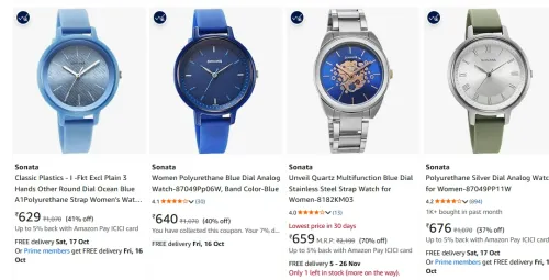 Image of Sonata Men's Watches at minimum 70% Discount