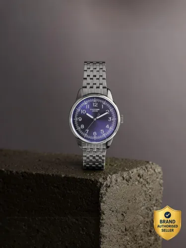 Image of Sonata Poze Blue Dial Gunmetal Stainless Steel Analog Watch for Men