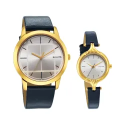 Sonata Quartz Analog Silver Dial Leather Strap Watch 