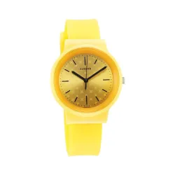 Sonata Splash Quartz Analog Yellow Dial Plastic Strap Watch for Women-87048PP03W