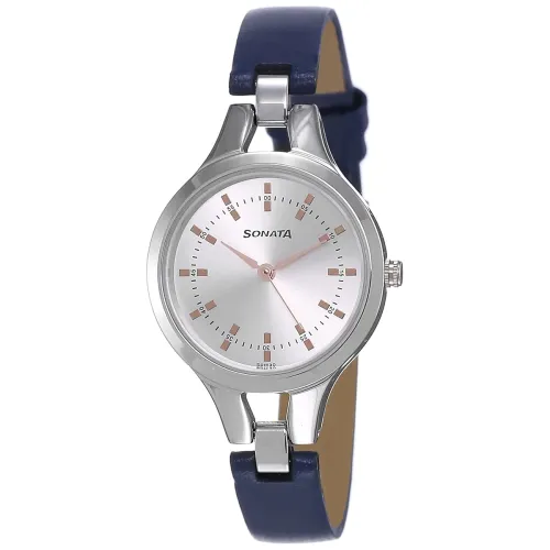 Image of Sonata Steel Daisies Analog Silver Dial Women's Watch 