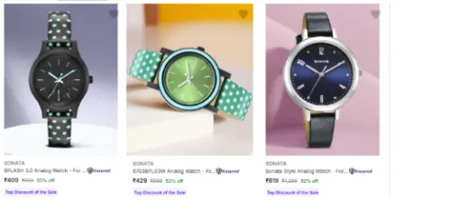 Image of Sonata Women's Wrist Watches at minimum 50% Discount
