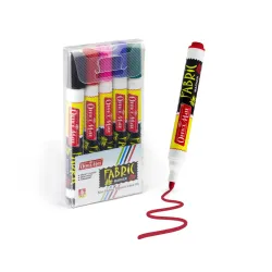 Soni Officemate Fabric Marker | Pack of 5 (Mix) | Wash-Resistant Ink | Ideal for Fabric Art | 4.43 mm Bullet Tip