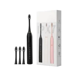 Sonic Electric Toothbrush for Adults & Kids, 34,000 Strokes/Min Rechargeable Tooth Brush with 5 Cleaning Modes, 4 Brush Heads, USB Charging and IPX7 Waterproof Design, Black