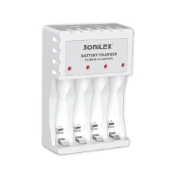 Sonilex AA & AAA Battery Charger, 4-Slot LED Smart Charger