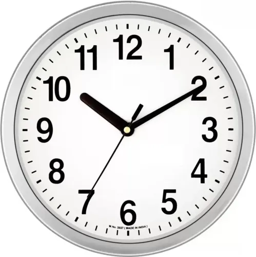 Image of sonucollection Analog Wall Clock (Silver, With Glass)