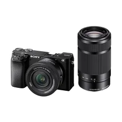 Sony New Alpha ILCE-6100X (Previously ILCE-6100Y) with Upgraded SELP1650 (Ver 2) Power Zoom Lens + SEL55210 Lens | 24.2 MP | APS-C Sensor | Fast Auto Focus | Tiltable LCD – Black