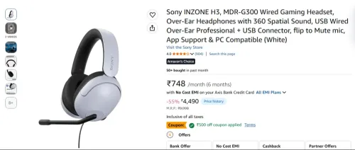 Image of Sony INZONE H3 Wired Gaming Headset