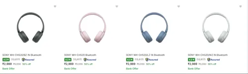 Image of Sony Wireless Headphones at minimum 50% Discount