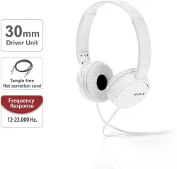 Sony ZX110A Wired without Mic Headset (White, In the Ear)