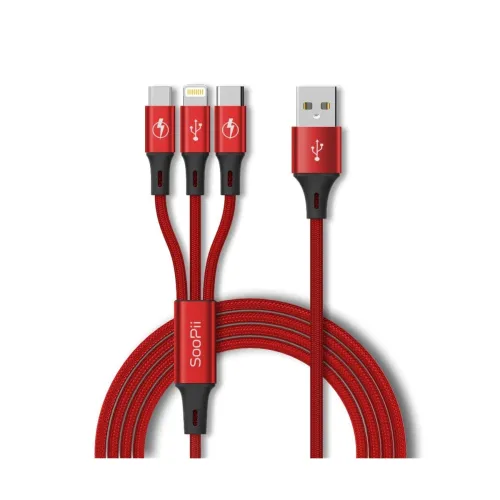 Image of SOOPII 3-in-1 Multi USB Charging Data Cable 1.2m