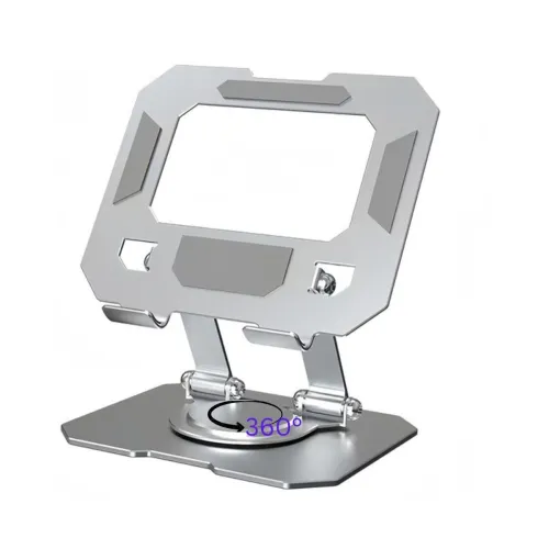 Image of SOOPII Heavy-Duty Metal Tablet Stand Holder with 360° Rotating Base | Multi-Angle Adjustable | Sturdy & Universal Compat