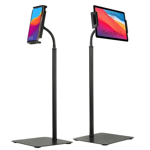 Image of SOOPII Tablet + Mobile Stand with Strong Aluminum Body and Extra Stable Base with Anti-Slip Padding (Compatible Up to 14