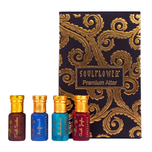 Image of Soulflower Premium Attar Set Alcohol Free Luxury Perfume Roll, So4